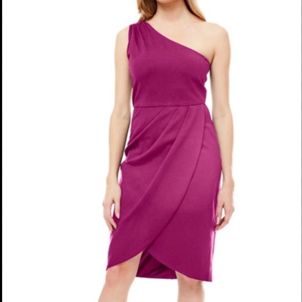 Love by Design Purple Ariana One-Shoulder dress size medium NWT